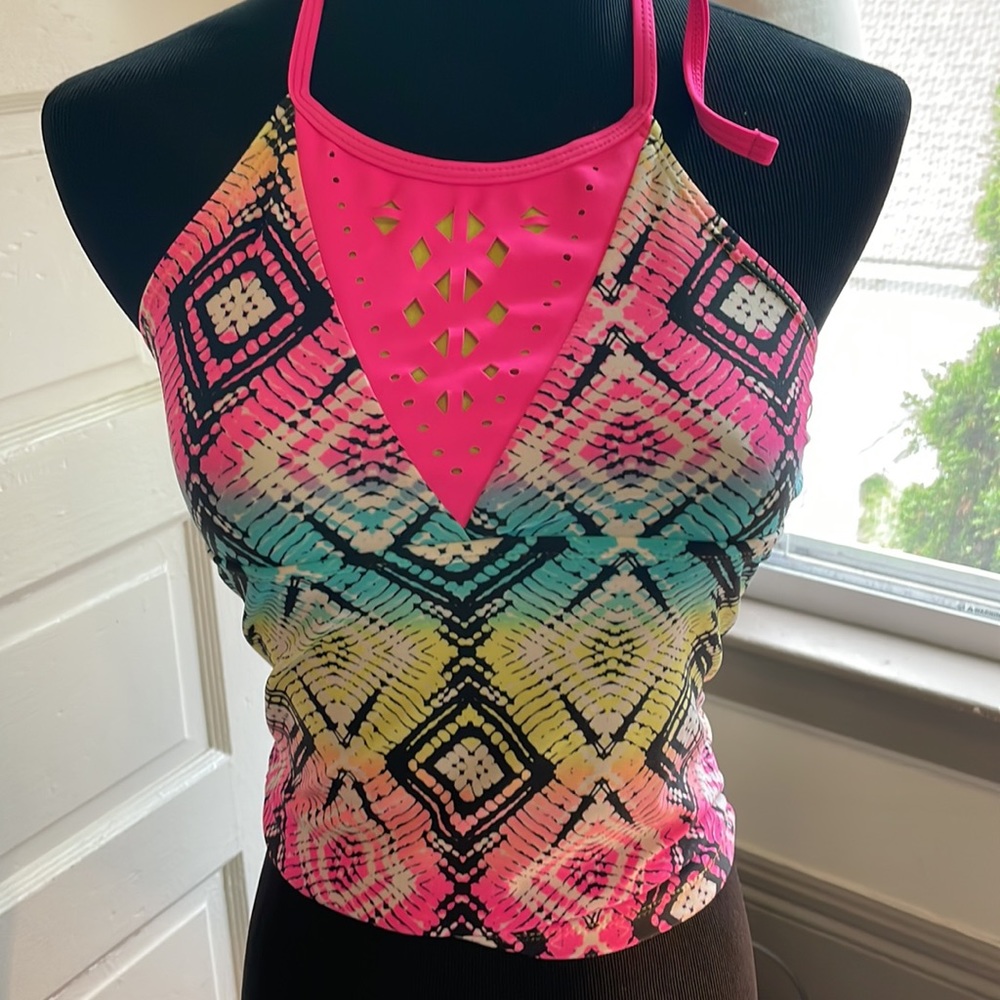 2pc tankini set girls size 12 like new condition - Picture 2 of 8